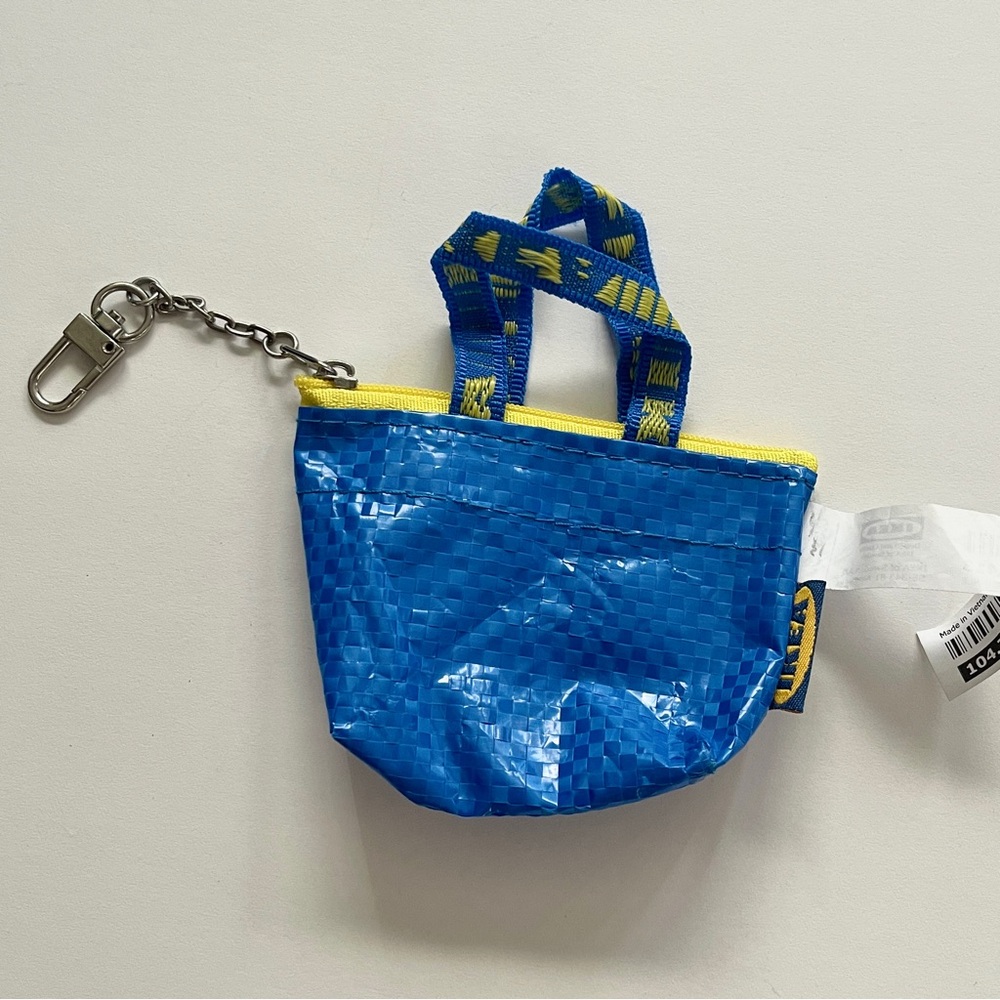 IKEA Micro Mini Blue Tote Keychain Wallet